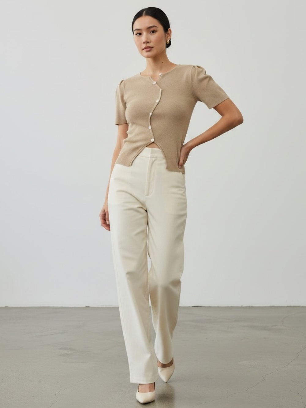 1499 • Sand Swerve Soft Knit Top - Picture 5 of 8